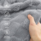 Bedsure GentleSoft Blankets Queen Size for Bed - Super Soft Cozy Blanket for Kids Girls, Large Fuzzy Fleece Throw for Bedroom Decor, Silver Grey, 90x90 Inches