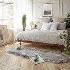 Ashler faux fur rug, Fluffy Shaggy Area Rug Ultra Soft 2 x 6 Feet Sheepskin Fur Rug, Grey Fuzzy Rug Machine Washable Shag Rug, Nursery Decor Throw Rugs for Bedroom, kids room, Living Room