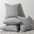 Topfinel Decorative Grey Throw Pillow Covers Cushion Cases, Set of 4 Soft Velvet Modern Double-Sided Designs, Mix and Match for Home Decor, Pillow Inserts Not Included (20x20 inch)