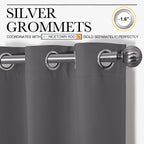 NICETOWN Grey Blackout Curtain Panels for Bedroom, Thermal Insulated Grommet Top Blackout Draperies and Drapes (2 Panels, W34 x L63 inches, Grey)