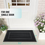 OLANLY Front Door Mat Indoor Outdoor Entrance, Waterproof All-Season, All-Weather Doormat, Sturdy Natural Rubber, Low Profile, Easy Clean Patio Porch Entryway Mat, 47x23, Jet Black