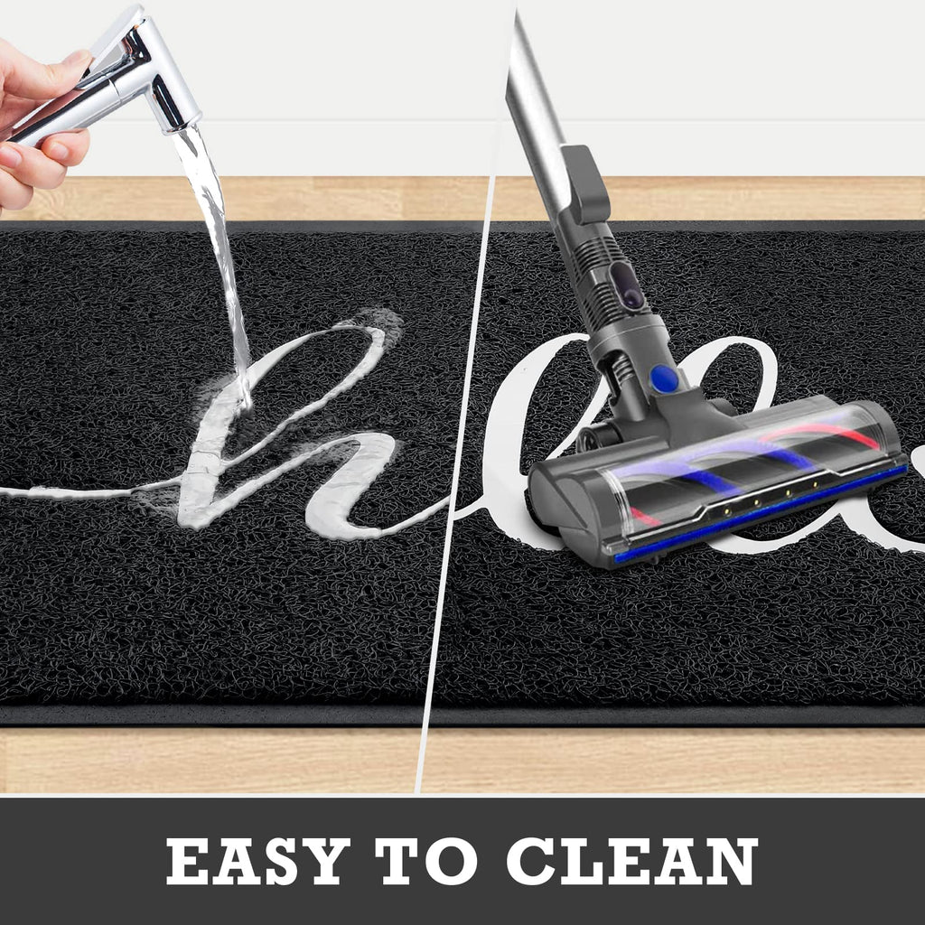 Black Door Mat Welcome Mats Outdoor Indoor Doormat for Entryway Floor Mat