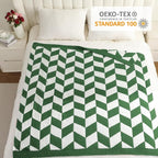 Snuggle Sac Christmas Green Throw Blanket for Couch, Super Soft Christmas Blankets Cozy Knit Fuzzy Plush Lightweight Throws for Sofa, Bed, Chevron Green,50x60 inches