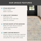 Hazo Haus Washable Dining Room Rugs, 7x9 Area Rug for Living Room, Bedroom, Kids Playroom, Low Pile Non-Slip Lightweight & Stain Resistance - Light Beige Blue Oriental Vintage Design