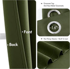 MIULEE Blackout Curtains for Bedroom 2 Panels 40 x 90 Inch Long Olive Green