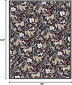 Area Rug 8x10 Vintage Rug Traditional Mat,Non Slip Indoor Boho Area Rug Carpet Home Décor for Entryway, Bedroom, Dining Room (Dark Floral)