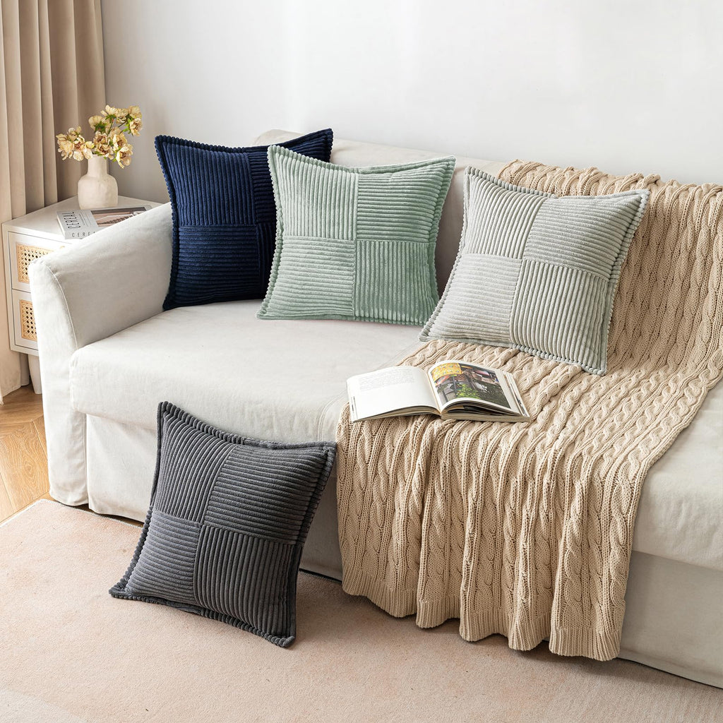 MIULEE Decorative Throw Pillow Covers for Couch 18x18 Inch Greyish Green