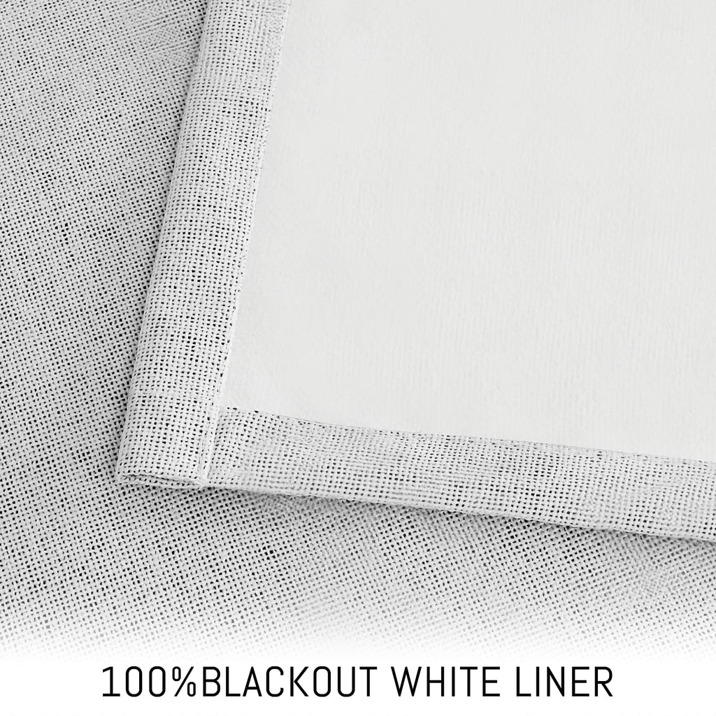 Yakamok White Linen Textured Curtains 63 Inches Long for Living Room