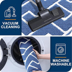 OLANLY Front Door Mat, Non-Slip Rubber Backing, Dirt Resistant and Absorbent, Washable, Easy to Clean Low-Profile Indoor Doormat for Back Door, Entryway, Inside Entrance, 48x32, Navy