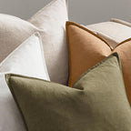 MIULEE Brown Linen Pillow Covers Pack of 4 Decorative Natural Solid Throw Pillow Covers Soft Accent Boho Farmhouse Couch Pillowcases Modern Spring Home Decors for Living Room Bed Sofa 18x18 Inch