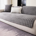 MDSASFD Velvet Couch Cover, Washable Sectional Sofa Cover, Anti Slip Sofa Slipcovers for 3 Cushion Couch Sofa L Shaped Recliner, Furniture Protector Covers for Pets Kids(Dark Grey, Only 1 PCS)