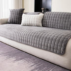 MDSASFD Velvet Couch Cover, Washable Sectional Sofa Cover, Anti Slip Sofa Slipcovers for 3 Cushion Couch Sofa L Shaped Recliner, Furniture Protector Covers for Pets Kids(Dark Grey, Only 1 PCS)