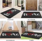 BeneathYourFeet Door Mat, Welcome Mat Low Profile Floor Mat Front Doormat Indoor and Outdoor Doormat Non Slip Rugs for Entryway, Patio, High Traffic Areas (30"x17.5", Black-Home)