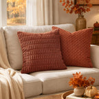 MIULEE Fall Decorative Throw Pillow Covers 18x18 Dark Rust Pack of 2