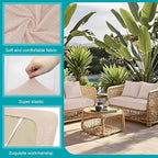 14Pcs Stretch Patio Cushion Covers,Outdoor Couch Covers Replacement,Outdoor Couch & Sofa Slipcovers,for Patio Furniture Cushion Covers,Washable Reusable Furniture Protector (Beige,Cover Only)