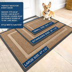 OLANLY Front Door Mat Indoor Outdoor Entrance, Waterproof All-Season, All-Weather Doormat, Sturdy Natural Rubber, Fade Resistant, Low Profile, Easy Clean Patio Porch Entryway Mat, 33x21, Light Brown