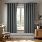 Deconovo Blackout Curtains, Thermal Insulated, W38 x L63 2 Panels, Back Tab, Machine Washable, Room-Darkening Drapes for Bedroom/Living Room Dark Grey