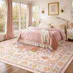 RELEANY Washable Area Rug, 8'x10', Pink/Light Pink/Colorful