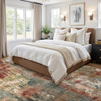 RELEANY Washable 6'x9' Abstract Area Rug for Living Room Rustic Brown