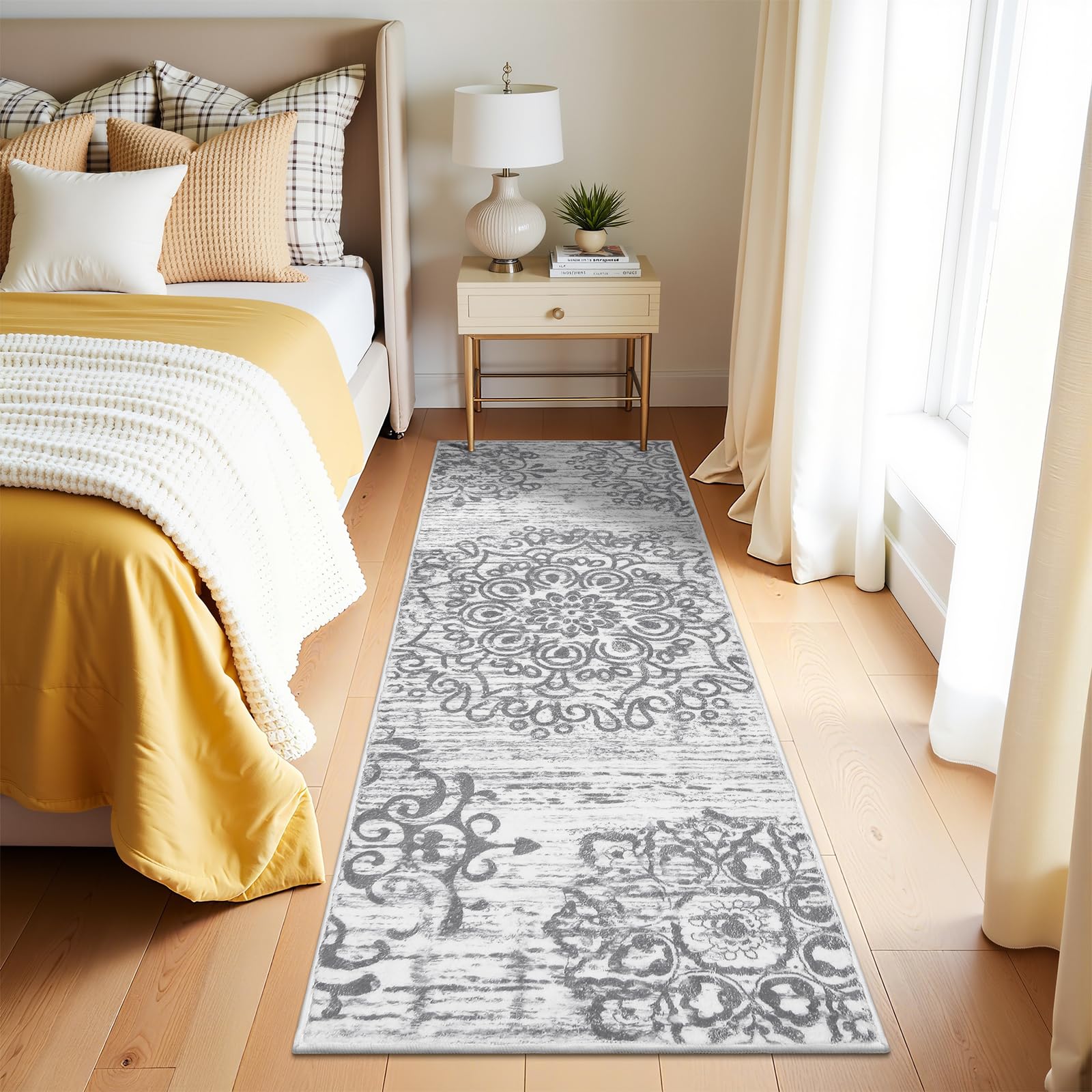 HEBE Hallway Runner Rug 2'x6', Washable Non Slip Kitchen Rug Runner