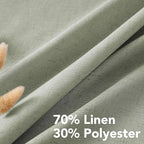 H.VERSAILTEX Living Room Linen Curtains - Semi Sheer, Nickel Grommet, Energy Saving, Light Filtering Window Treatments - Sea Grass, 2 Panels, 52 x 63 Inch