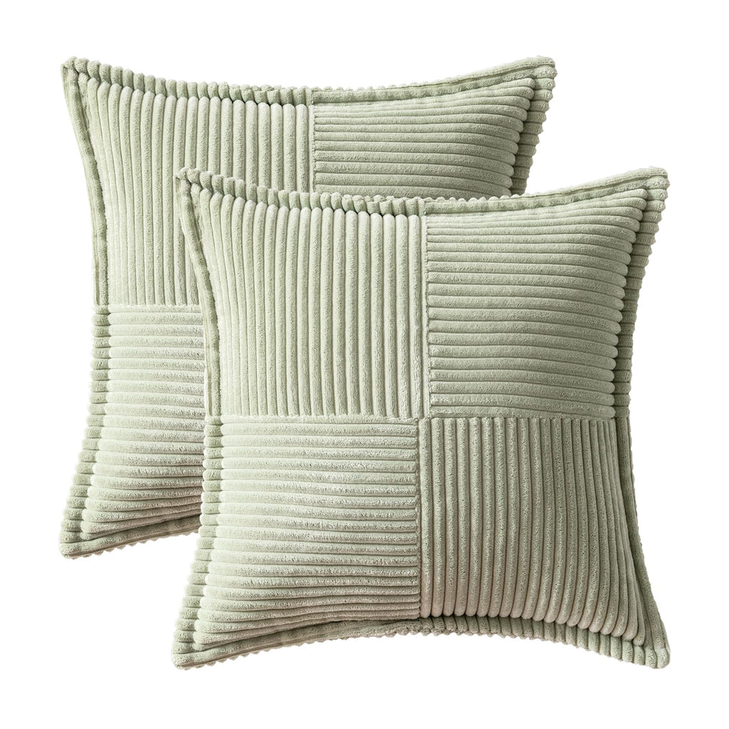 MIULEE Decorative Throw Pillow Covers for Couch 18x18 Inch Light Green