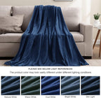 BEDELITE Fleece Blankets Queen Size Navy Blue Throw Blankets for Bed, Luxury Plush Cozy Fuzzy Blanket 90x90 inches, Super Soft Warm Lightweight Throw Blanket All Seasons Suitable