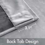 MIULEE Greyish White Velvet Curtains 90 inches 2 Panels - Luxury Blackout Curtains for Bedroom Living Room Thermal Insulated Super Soft Window Drapes Rod Pocket & Back Tab, W 52 x L 90 inch