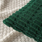 MIULEE Pack of 2 Dark Green Corduroy Decorative Euro Sham Pillow Covers 24x24 Inch Soft Boho Striped Throw Pillow Covers Modern Farmhouse Home Decor for Sofa Living Room Couch Bed