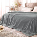 BEDELITE Fleece Blanket Soft Plush Queen Size Bed Blanket Grey 90"x90"