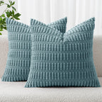 MIULEE Corduroy Decorative Throw Pillow Covers 20x20 Crimson Pack of 2