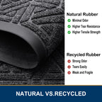Smiry Front Door Mat Outside Entrance, Low Profile Rubber Doormat, 71x47