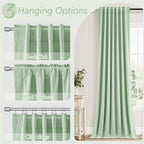 Guken 100% Blackout Curtains 120 Inch Length 2 Panels Set for Living Room Bedroom Back Tab Thermal Insulated Black Out Linen Drapes Room Darkening Window Curtains Aqua Green 52x120