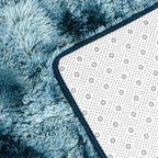 Deerhoo Large Shag Area Rugs 5 x 8, Tie-Dyed Plush Fuzzy Rugs for Living Room, Ultra Soft Fluffy Furry Rug for Bedroom, Indoor Carpet Nursery Rugs for Kids Room Home Decor, Peacock Blue