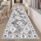 HEBE Hallway Runner Rug 2'8''x8' Washable Vintage Distressed Area Rugs Non Slip Laundry Rug Runner Boho Floor Carpet Runners for Hallways Entryway Laundry Room Kitchen Bathroom