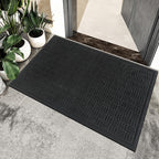 Mibao Front Door Mat Outdoor Entrance, 61.5" x 36" Heavy Duty Welcome Mat, Waterproof Dirt Trapper Doormat, Super Absorbent Indoor Entryway Mat for Patio & Porch - Black