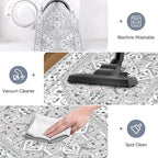 Yamaziot Washable Runner Rug, 2x8 Non-Slip Boho Vintage Hallway Rug with Rubber Backing, Low Pile Faux Wool Distressed Carpet Runner for Bedroom, Kitchen, Laundry, Entrance