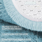 OLANLY Light Blue Round Rugs for Bedroom - Machine Washable, 6 ft Circle Area Rugs for Living Room, Soft and Fluffy Shaggy Carpet for Teen Girl and Boys, Nursery Rooms, Dorms, Home Decor Aesthetic