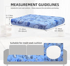 DREAHOTEXTIL 8Pcs Outdoor Cushion Covers, Elastic Patio Cushion Covers