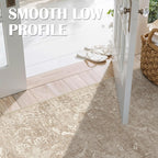 2'6"x12 Washable Runner Rug: Vintage Non-Slip Rug for Kitchen NaturalBeige