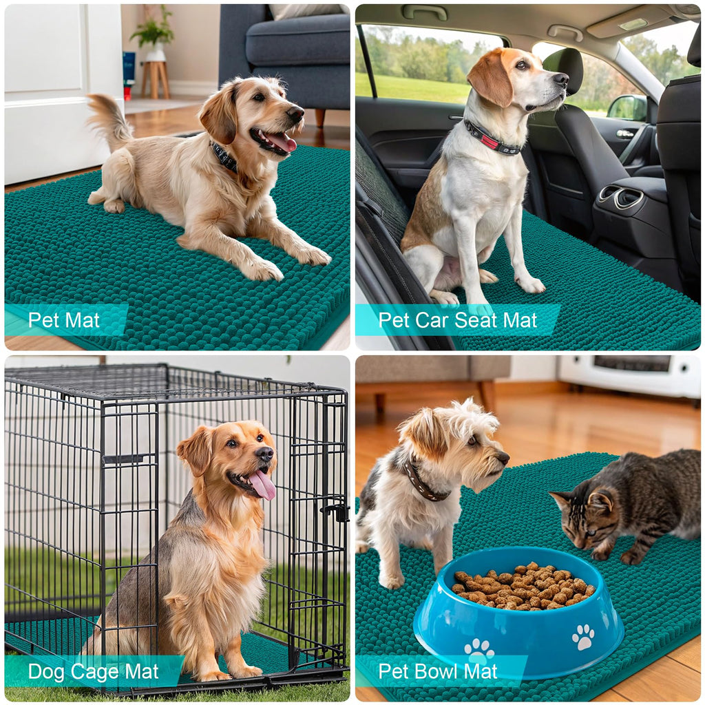 OLANLY Dog Door Mat for Muddy Paws 30x17, Super Absorbent Chenille Mud Mat