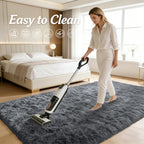 OLANLY 7x9 Machine Washable Large Area Rugs for Living Room, Bedroom, Soft Fluffy Shaggy Bedside Rug, Indoor Floor Carpet for Kids Girls and Boys, Dorms, Nursery, Home Decor Aesthetic, Grey