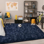 Chicrug Soft Area Rug for Bedroom Living Room Plush Fluffy Rug 4x6 Feet, Shag Furry Area Rug Carpet Non Shedding for Nursery Children Kids Girls Room Home Decorative, Navy Blue