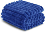 Exclusivo Mezcla Striped Twin Size Fleece Blanket for Bed, Couch, 60"x80"