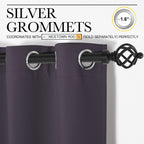 NICETOWN Greyish Purple Blackout Curtains 54 inches Length for Cafe, 2 Panels, 34" Wide, Thermal Insulated Decoration Drapes for Small Window