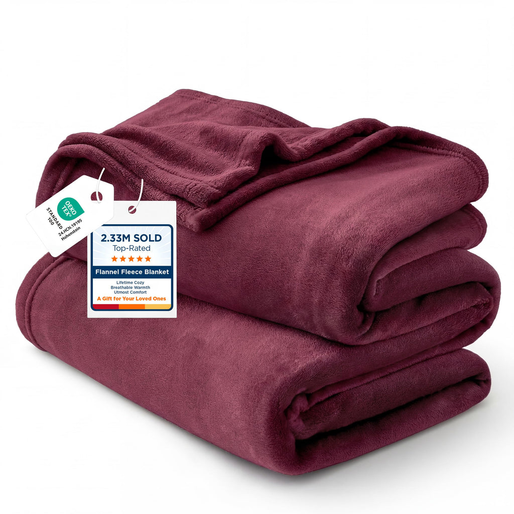 Bedsure GentleSoft Fleece Blanket Twin Size Red - 300GSM Lightweight Plush Fuzzy Cozy Soft Warm Blanket for Bed, Sofa, Couch, Travel, Camping, 60x80 inches