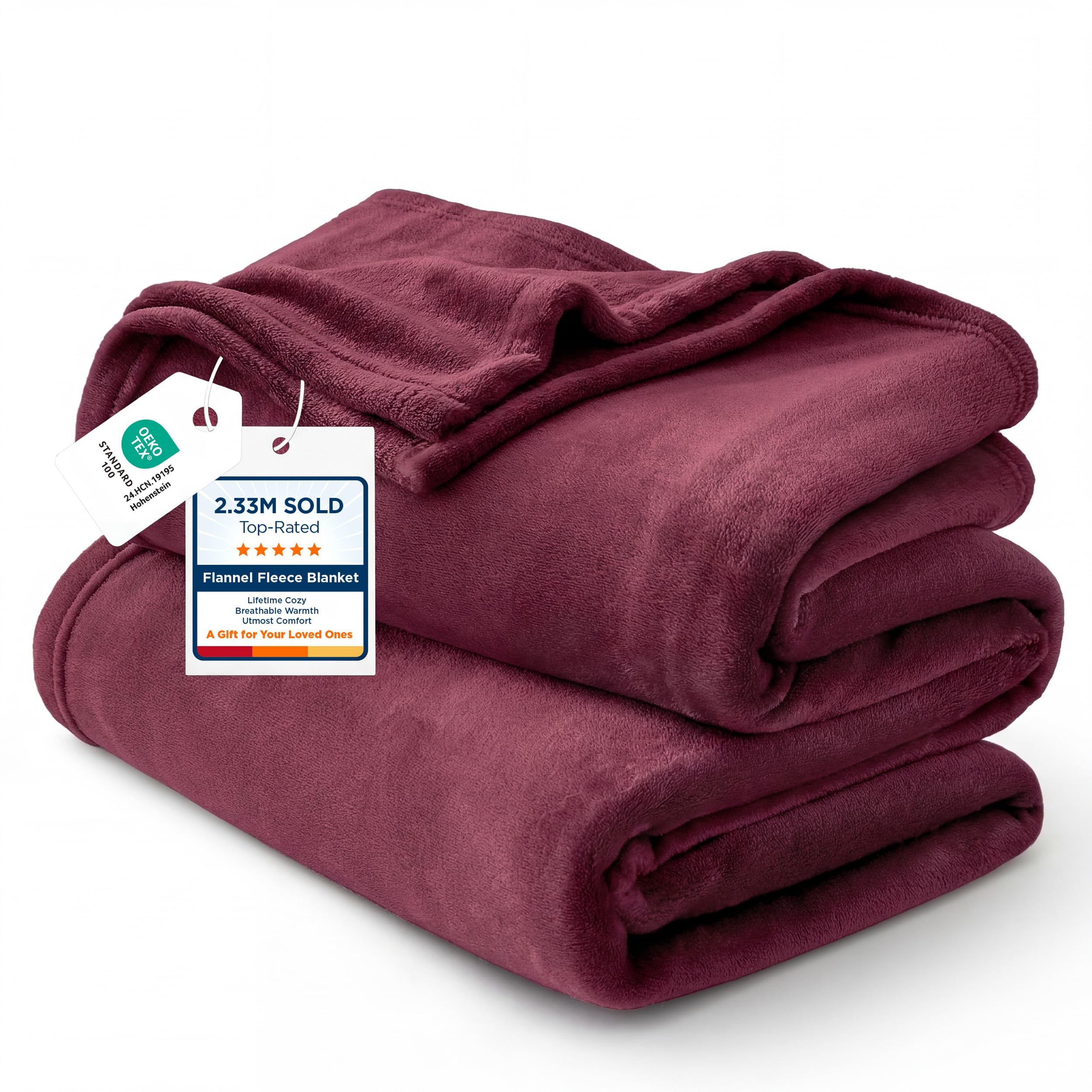 Bedsure GentleSoft Fleece Blanket Twin Size Red - 300GSM Lightweight Plush Fuzzy Cozy Soft Warm Blanket for Bed, Sofa, Couch, Travel, Camping, 60x80 inches