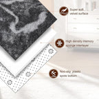 TWINNIS Super Soft Shaggy Rugs Fluffy Carpets, 5x8 Feet, Indoor Modern Plush Area Rugs for Living Room Bedroom Kids Room Nursery Home Decor, Upgrade Anti-Skid Rectangular Fuzzy Rug, Black Grey