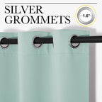 NICETOWN Thermal Insulated Solid Grommet Blackout Curtains/Drape for Living Room (Aqua, 1 Pair, 42 by 84-Inch)