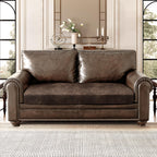 ANARACHON Leather Look Couch Cushion Covers Sofa Seat Slipcovers Sets Couches Furniture Protector for Sectional Armchair Loveseat Pets Kids Stretch Spandex Fabric (1 Cushion Loveseat, Light Brown)